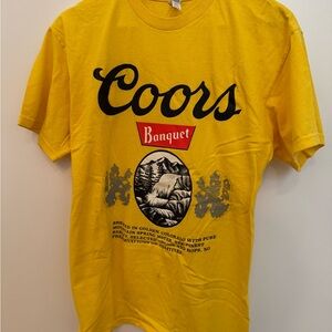 Alstyle Yellow Coors Beer Short Sleeve Tee with Iconic Design